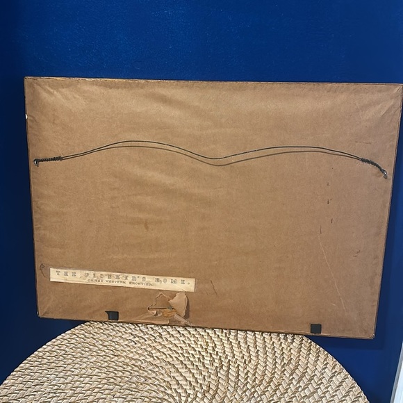 Vintage"The Pioneer’s Home" Lithograph Currier & Ives Original Framed Bookplate - Picture 4 of 5